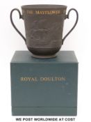 Royal Doulton limited edition 376/500 black basalt loving cup commemorating the 350th anniversary