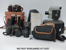 Canon T70 camera with 35-70mm lens in case, a further case with Hanimar 1:3.