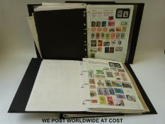 A collection of European stamps in four folders: Belgium, France, Italy etc.