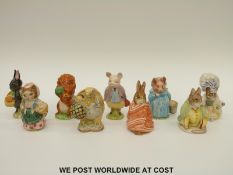 Nine Beswick Beatrix Potter figures including Little Black Rabbit