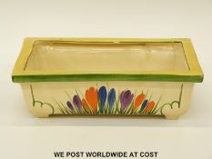 Clarice Cliff Newport Pottery flower trough or jardiniere in the Crocus pattern