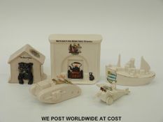 A collection of WWI crested china military vehicles etc to include Arcadian tank City of Bristol,