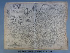 Christopher Saxton map of Somerset 