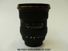 A Tokina SD 12-24 F4 lens