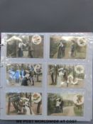 An Edwardian postcard album featuring a large collection of humorous, topographical,