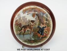 Prattware pot lid Good Dog