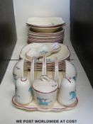 Beswick retro Circus pattern toast rack, cruet,