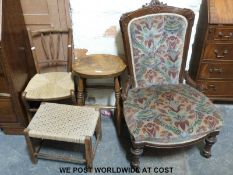 A 19thC/ early 20thC nursing chair,