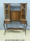 A 19thC / 20thC mahogany breakfront bureau cabinet,