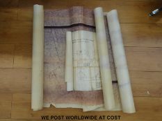 A quantity of drainage and water plans for Daglingworth House, Gloucestershire,