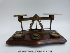 A set of John Heath Birmingham postage scales.