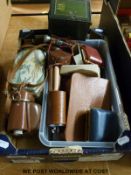 A quantity of collectables to include pens, coins, pocket knife, cufflinks, lighters, cameras etc.