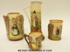 Royal Doulton relief moulded Dickens jugs and vases and a Seriesware jug