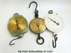 Three spring balances to include Salter and one marked Private Milk Records