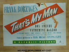 Ten US and UK cinema/movie posters That's My Man, Thunder Alley, Devils Hairpin, Challenge One, etc.