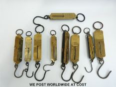 Nine mainly Salter pocket spring balances