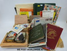 A Simplex album of GB mint blocks and an empty Simplex album together with a plastic box of sundry