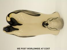 Moorcroft Emperor penguin family figural group by Anita Harris,