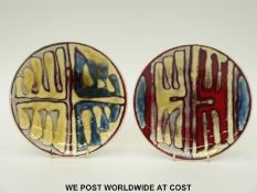 Two retro Poole plates (20.