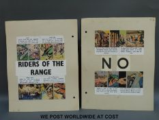 Hulton Press archive story board 'Riders of the Range' from the Eagle comic 1952