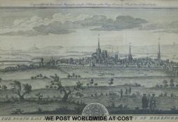 Two engravings for the Universal Magazine 1750 comprising North East Prospect of Hereford and also