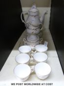 A Royal Doulton six place tea set in Strasbourg pattern