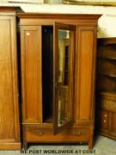 An Edwardian inlaid walnut bedroom suite,