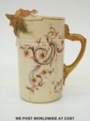Royal Worcester blush ivory cream jug with lion mask spout (17cm tall)