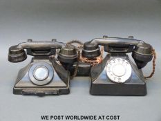 Two vintage bakelite telephones