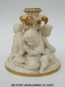 A 19thC Minton parian figural candlestick (15cm tall)