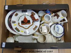 A collection of mixed ceramics to include Goss collector's plates, Carlton Ware mug, Grafton plates,