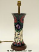 Moorcroft lamp in Mackintosh pattern (37cm tall)