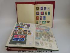 A collection of all world stamps in five Simplex albums and a stockbook of Barbados stamps