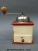 A retro 1950s German coffee grinder