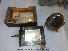 A mahogany swing mirror,