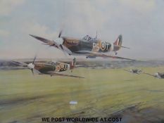 Robert Taylor edition 278/850 print 'Dawn Scramble' with multiple squadron/pilots signatures and