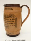 Doulton Lambeth salt glazed William Ewart Gladstone commemorative jug (19cm tall)