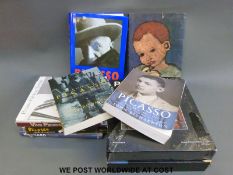 A collection of books about Picasso and his work.