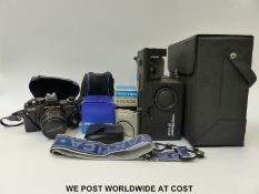A quantity of cameras and camera equipment including Praktica BMS with accessories,