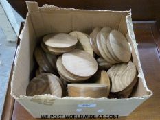A collection of polished turned wood bases by John Godley (Guild of Gloucestershire Craftsmen)