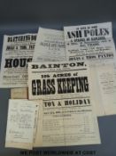 A quantity of mostly 19thC small format posters relating to auctions in Oxfordshire including