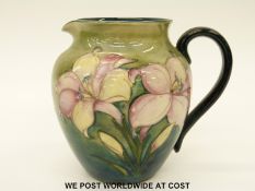 Moorcroft jug in Spring Flowers pattern, c1930's, impressed and signed Moorcroft,