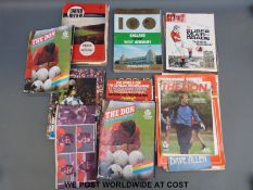 Football programmes, some signed, including Manchester United, Wolves, England etc.