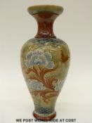 Royal Doulton vase decorated with butterflies and flowers, impressed Art Union of London mark,