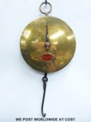 A Pooley Son & Company 19thC circular spring balance to weigh up to 110lb