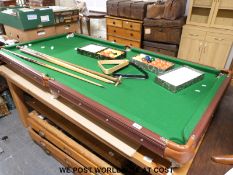 A snooker table and accessories (L184cm x W94cm)