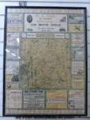 A map of Gloucester with calendars for 1924-1926 to top and bottom and local adverts to border