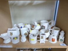 Forty pieces of crested china to include Goss,