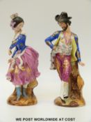 A pair of 19thC Russian porcelain figures of dancers,