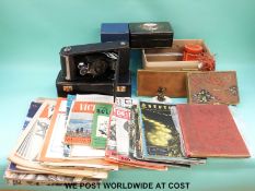 A quantity of items to include art picture frame, vintage Kodak camera, brass letter rack,